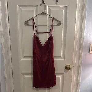 Elegant Burgundy Strappy Dress